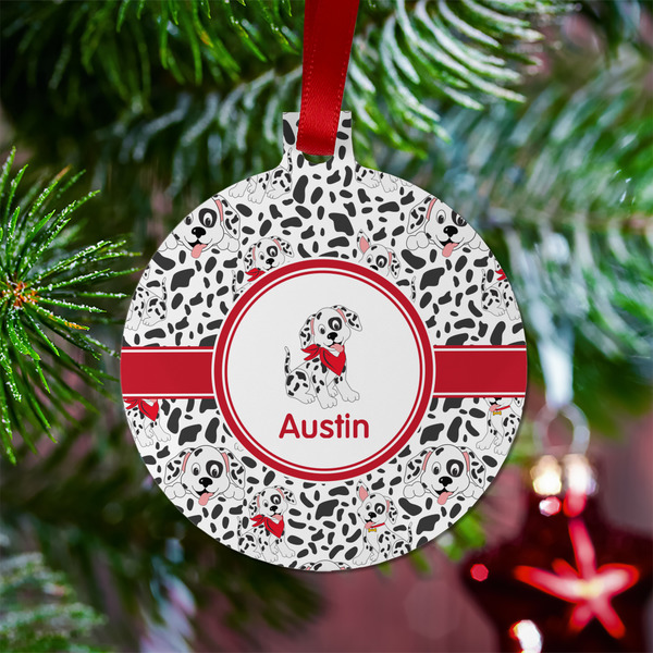 Dalmation Metal Ball Ornament - Lifestyle