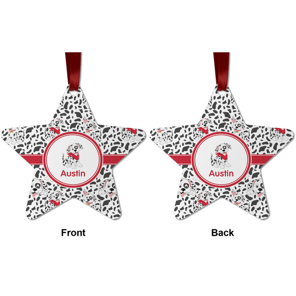 Dalmation Metal Star Ornament - Front and Back