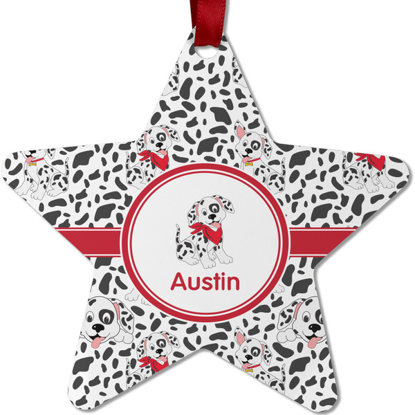 Custom Dalmation Metal Star Ornament - Double Sided w/ Name or Text