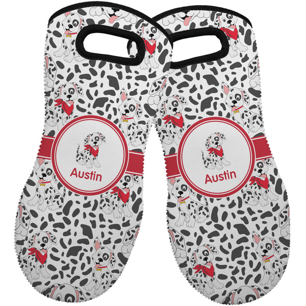 Custom Dalmation Neoprene Oven Mitts - Set of 2 w/ Name or Text