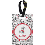 Dalmation Plastic Luggage Tag - Rectangular w/ Name or Text