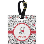 Dalmation Plastic Luggage Tag - Square w/ Name or Text