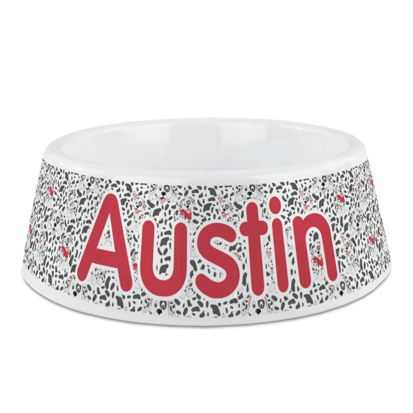 Custom Dalmation Plastic Dog Bowl - Medium (Personalized)