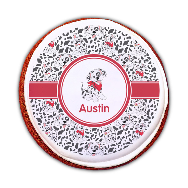 Dalmation Printed Icing Circle - Medium - On Cookie