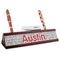 Dalmation Red Mahogany Nameplates with Business Card Holder - Angle