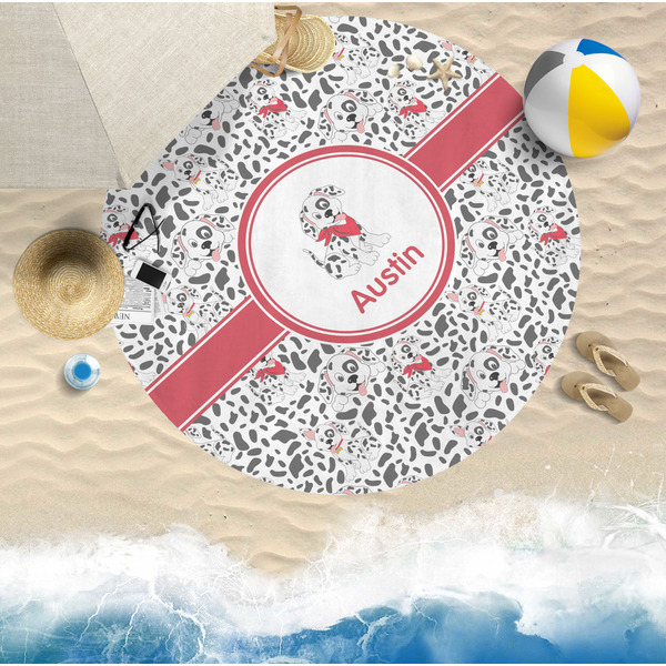 Dalmation Round Beach Towel Lifestyle