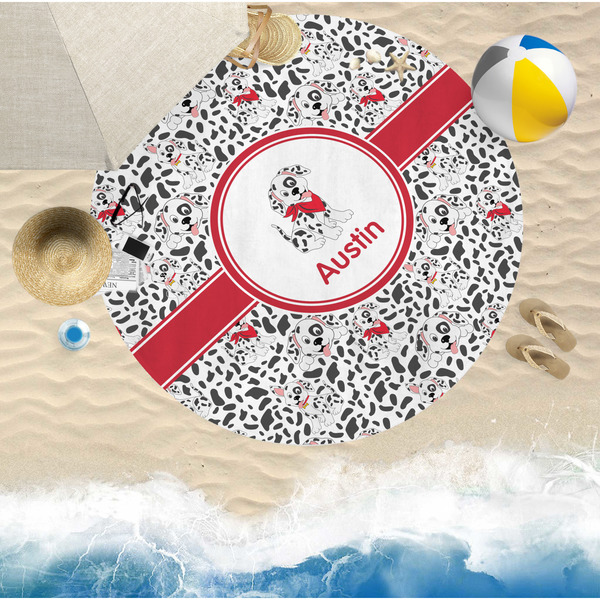 Dalmation Round Beach Towel Lifestyle