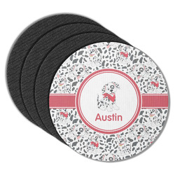 Dalmation Round Rubber Backed Coasters - Set of 4 (Personalized)