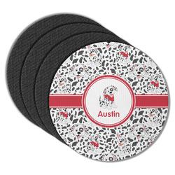 Dalmation Round Rubber Backed Coasters - Set of 4 (Personalized)