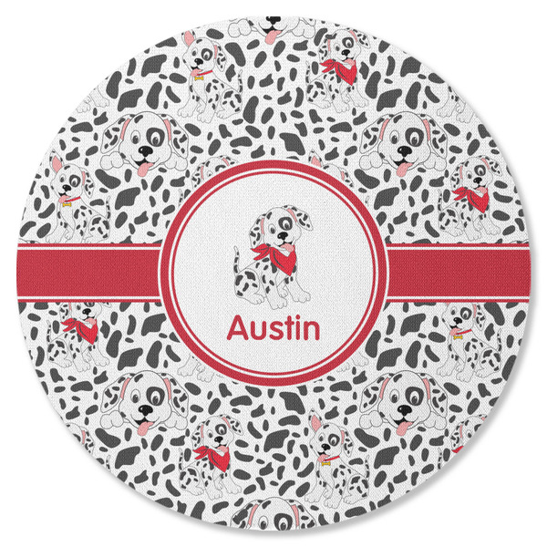 Custom Dalmation Round Rubber Backed Coaster (Personalized)
