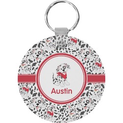 Dalmation Round Plastic Keychain (Personalized)