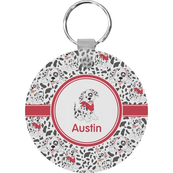 Custom Dalmation Round Plastic Keychain (Personalized)