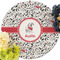 Dalmation Round Linen Placemats - Front (w flowers)