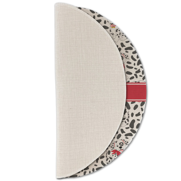 Dalmation Round Linen Placemats - HALF FOLDED (single sided)