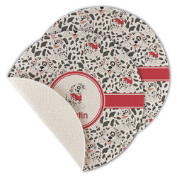 Dalmation Round Linen Placemat - Single Sided - Set of 4 (Personalized)