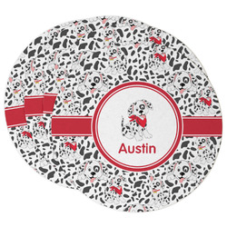 Dalmation Round Paper Coasters w/ Name or Text
