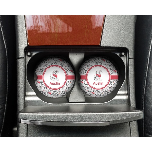 Dalmation Sandstone Car Coaster - In Cup Holder