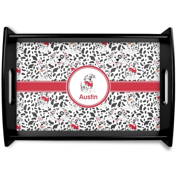 Custom Dalmation Black Wooden Tray - Small (Personalized)