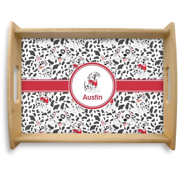 Custom Dalmation Natural Wooden Tray - Large (Personalized)