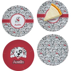 Dalmation Set of 4 Glass Appetizer / Dessert Plate 8" (Personalized)