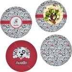 Dalmation Set of 4 Glass Lunch / Dinner Plate 10" (Personalized)