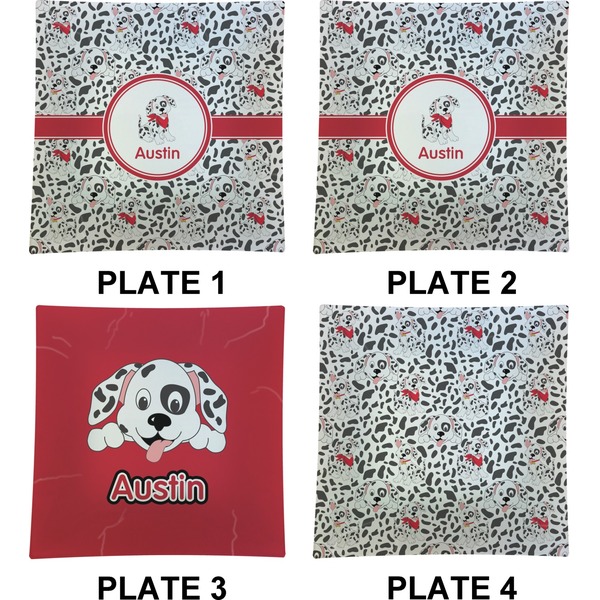 Dalmation Set of Square Dinner Plates (Approval)
