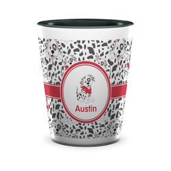 Dalmation Ceramic Shot Glass - 1.5 oz - Two Tone - Set of 4 (Personalized)