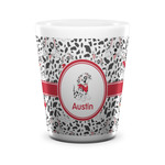 Dalmation Ceramic Shot Glass - 1.5 oz - White - Set of 4 (Personalized)