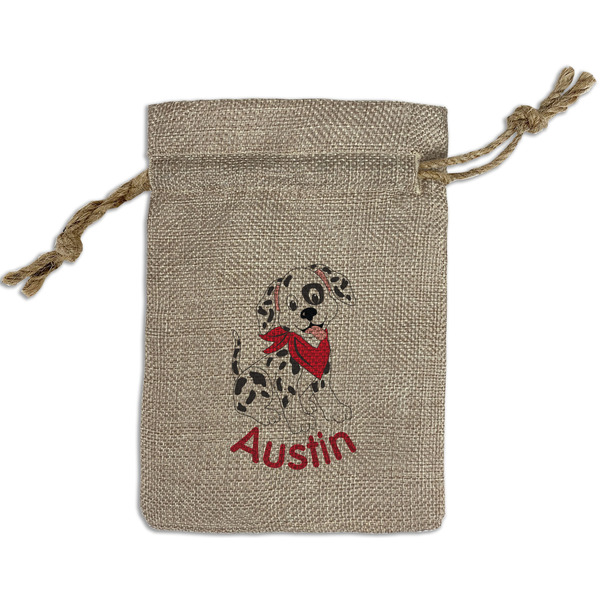 Dalmation Small Burlap Gift Bag - Front