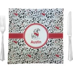 Dalmation 9.5" Glass Square Lunch / Dinner Plate- Single or Set of 4 (Personalized)