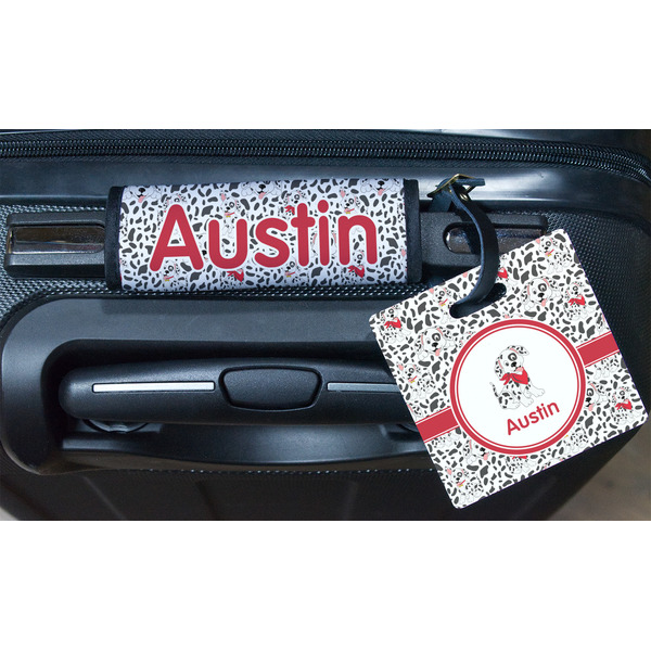 Dalmation Square Luggage Tag & Handle Wrap - In Context