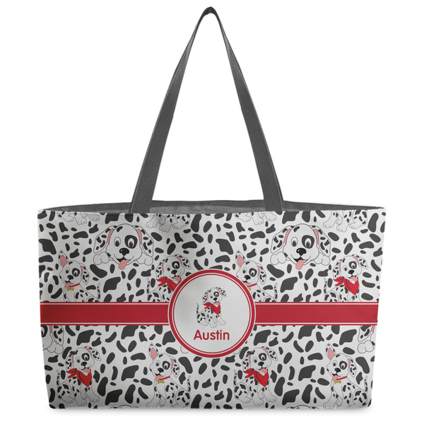 Custom Dalmation Beach Totes Bag - w/ Black Handles (Personalized)