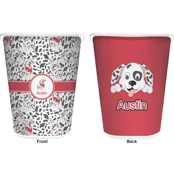 Dalmation Trash Can White - Front and Back - Apvl