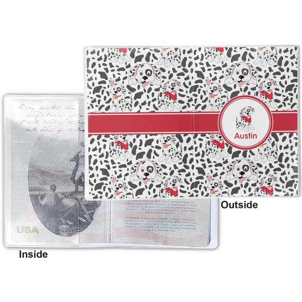 Dalmation Vinyl Passport Holder - Flat Front and Back
