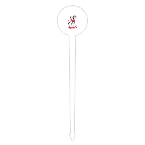 Dalmation White Plastic 4" Food Pick - Round - Single Pick