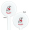 Dalmation White Plastic 5.5" Stir Stick - Double Sided - Round - Front & Back