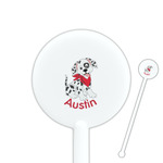 Dalmation 5.5" Round Plastic Stir Sticks - White - Single Sided (Personalized)