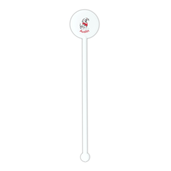 Dalmation White Plastic 5.5" Stir Stick - Round - Single Stick
