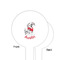Dalmation White Plastic 6" Food Pick - Round - Single Sided - Front & Back