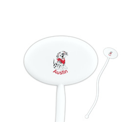 Dalmation 7" Oval Plastic Stir Sticks - White - Double Sided (Personalized)