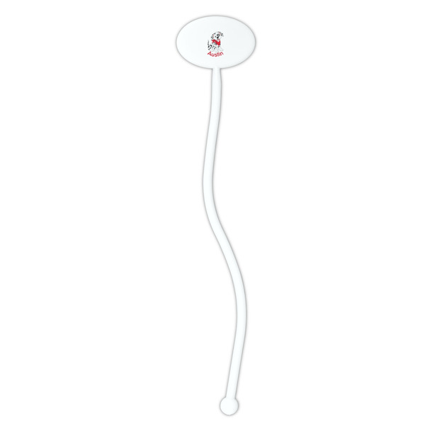 Dalmation White Plastic 7" Stir Stick - Oval - Single Stick