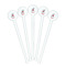 Dalmation White Plastic 7" Stir Stick - Round - Fan View