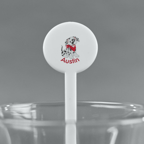 Dalmation White Plastic 7" Stir Stick - Round - Main