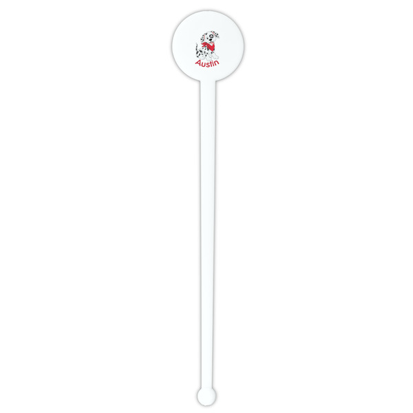 Dalmation White Plastic 7" Stir Stick - Round - Single Stick