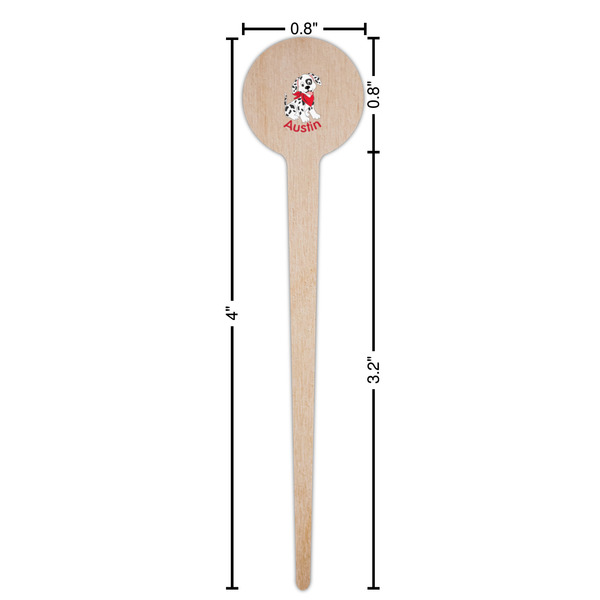 Dalmation Wooden 4" Food Pick - Round - Dimensions