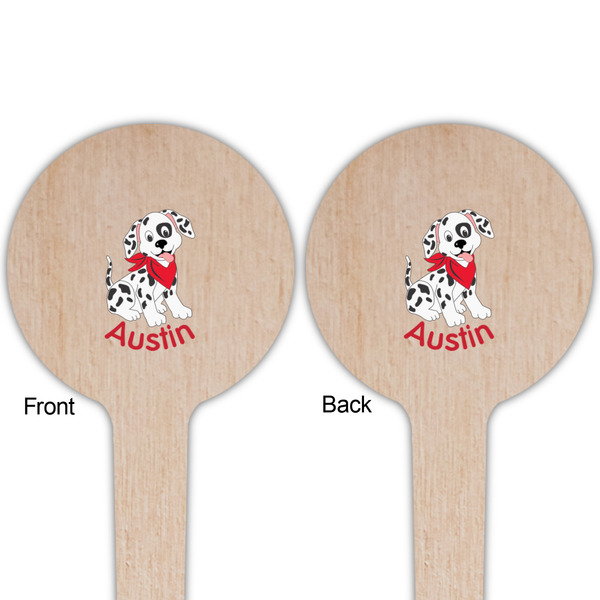 Dalmation Wooden 4" Food Pick - Round - Double Sided - Front & Back