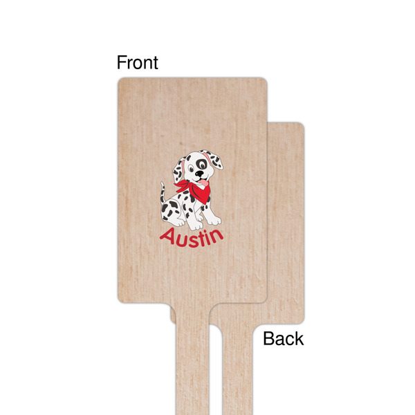 Dalmation Wooden 6.25" Stir Stick - Rectangular - Single - Front & Back