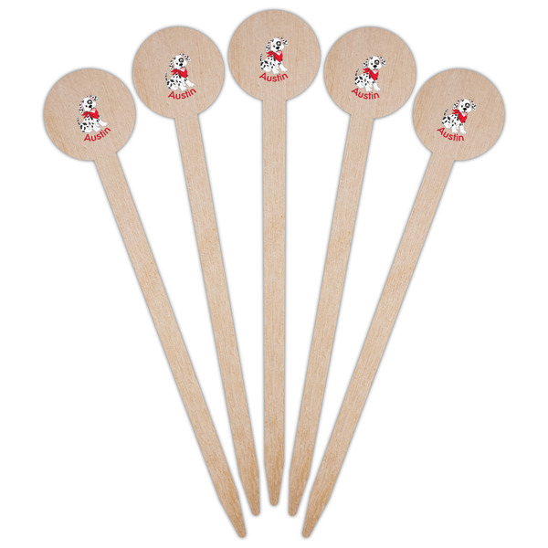 Dalmation Wooden 6" Food Pick - Round - Fan View