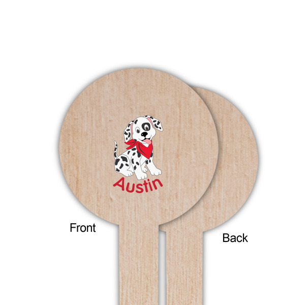 Dalmation Wooden 6" Food Pick - Round - Single Sided - Front & Back