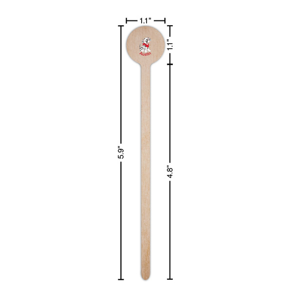 Dalmation Wooden 6" Stir Stick - Round - Dimensions